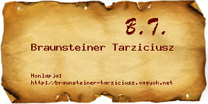 Braunsteiner Tarziciusz névjegykártya